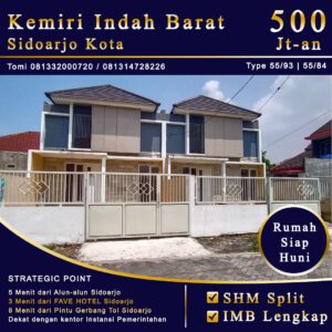 Jual Rumah 1 Lantai di Sidoarjo Kota Siap Huni Dekat Alun-Alun